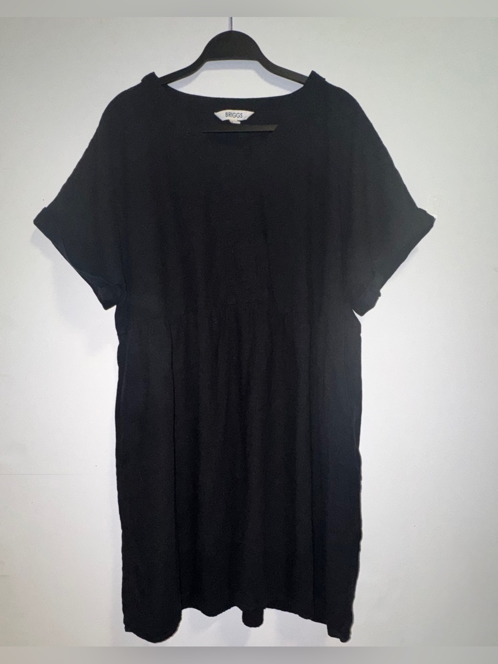 Briggs New York Black Short Sleeve Pocketed Shift dress. Oversized. Cute! 2X